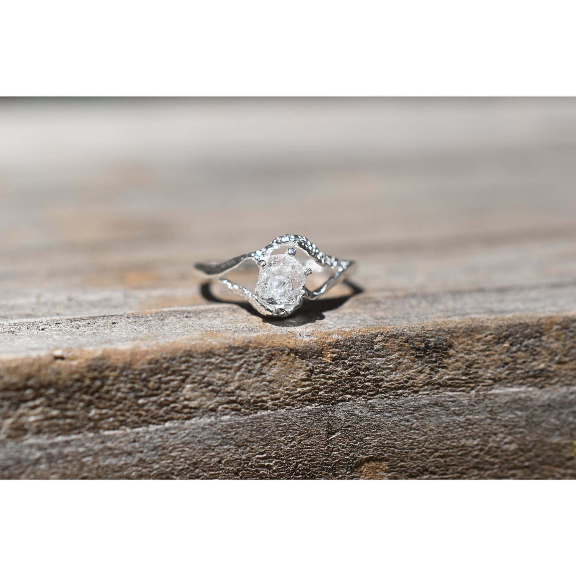 Rough Diamond Ring Raw Diamond Engagement Ring White Diamond Wedding Ring Wo